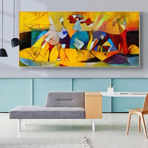 100% Hand Painted Vasily Kandinsky Famous Oil Paintings Wall Art Room Decoration Paintings Christmas Gift Wall Pictures