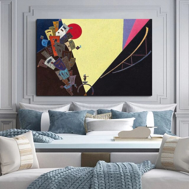 100% Hand Painted Abstract Oil Paintings Famous Wassily Kandinsky Wall Pictures Canvas Art Christmas Gift Presents Frameless