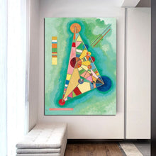 Load image into Gallery viewer, 100% Hand Painted Abstract Vintage Wassily Kandinsky Triangle 1927 Famous Oil Painting Wall Art Room Home Decor Christmas Gift