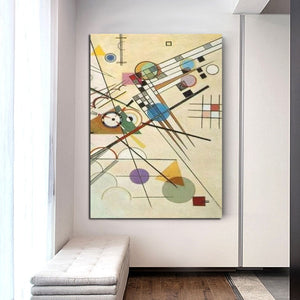 Wassily Kandinsky 100% Hand Painted Oil Paintings Modern Abstract Wall Art Pictures Canvas for Living Room Decor Christmas Gift