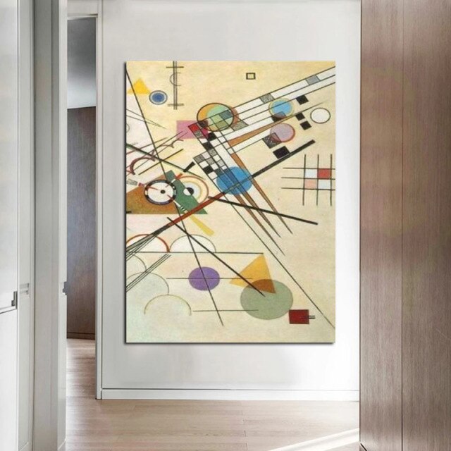 Wassily Kandinsky 100% Hand Painted Oil Paintings Modern Abstract Wall Art Pictures Canvas for Living Room Decor Christmas Gift
