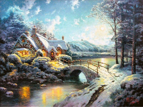 Oil Painting- Christmas Moonlight