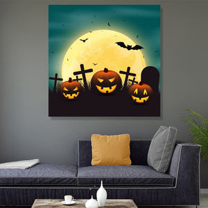 Halloween Light Framed LED Induction Light Painting Wall Pictures for Living Room  Canvas Wall Art