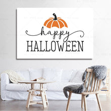 Load image into Gallery viewer, Happy Halloween Pumpkin Canvas Painting Farmhouse Signs Artwork Posters and Prints Wall Art Pictures for Living Room Decoration