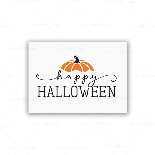 Happy Halloween Pumpkin Canvas Painting Farmhouse Signs Artwork Posters and Prints Wall Art Pictures for Living Room Decoration