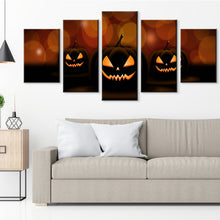 Load image into Gallery viewer, 3D Halloween Theme Decorative Painting Set Home Decor Wall Art Picture Print Horror pumpkin lantern Oil Painting On Canvas Art