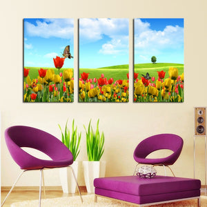 3 pcs Free shipping Home Decor Canvas Frameless Flowers Modern Wall Canvas Painting Art HD Picture Print On Canvas Artwork
