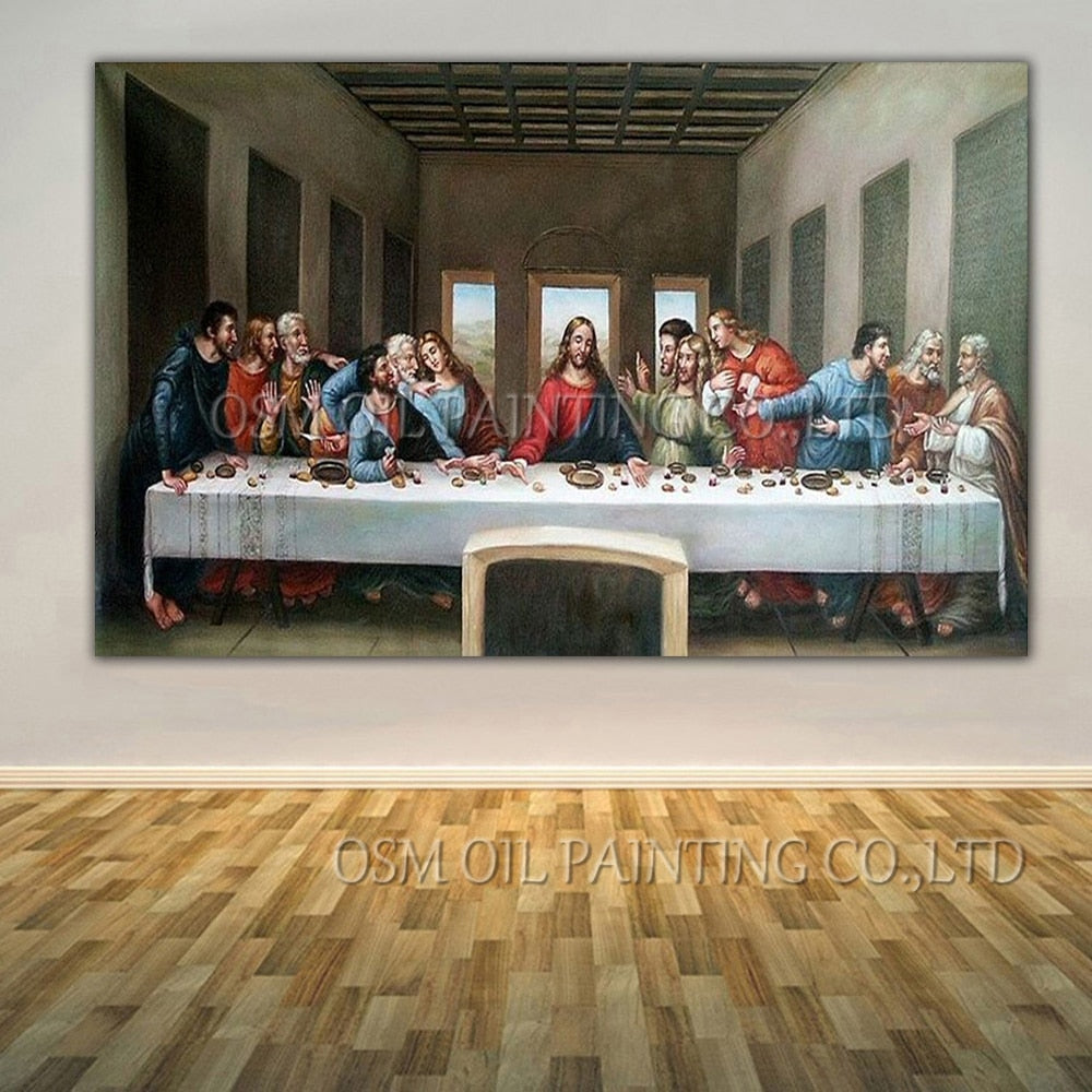 Professional Artist Reproduction High Quality Da Vinci Oil Painting Handmade King Size Classical The Last Supper Oil Painting