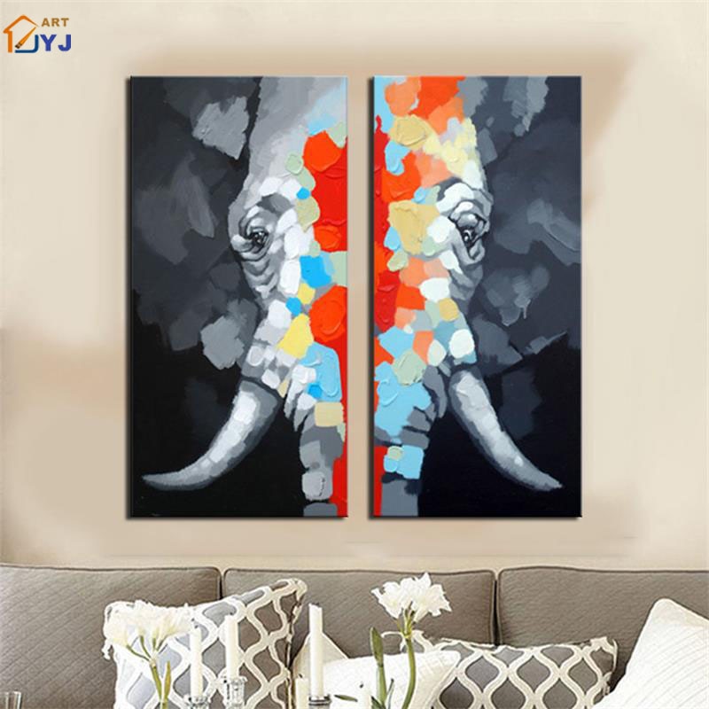 Mr Elephant Directly From Artist 100% Hand painted Modern Abstract Oil Painting On Canvas Wall Art  Decoration No Framed CT008