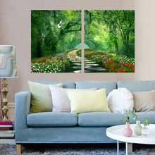 Load image into Gallery viewer, 2 Panel Home Decor Pictures 3D Flower Wall Art Posters and Prints Wall Picture for Living Room HD Canvas Print Paintings HY149 - SallyHomey Life&#39;s Beautiful