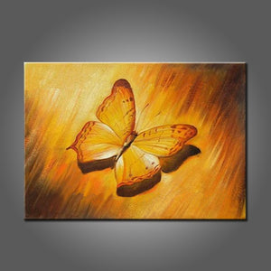 New Painting Yellow Butterfly Oil Paiting On Canvas Beautiful Animal Butterfly Pictures For Study Room And Kitchen Decor