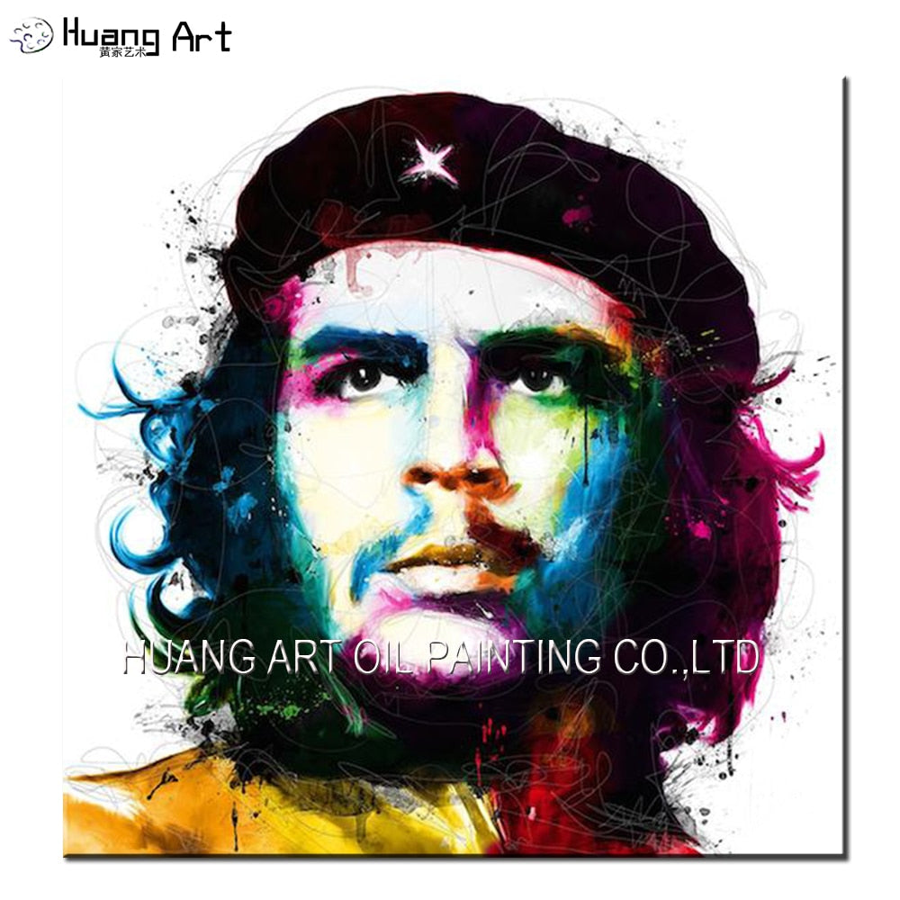 Handmade Oil Painting on Canvas Modern The Cuban Revolutionary Leader Che Guevara Portrait Painting for Home Decor Famous Art