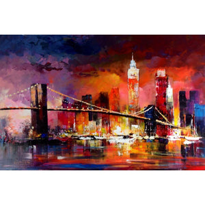 contemporary art Landscape paintings Bridge Skyline Willem Haenraets Canvas oil painting for living room handmade High quality