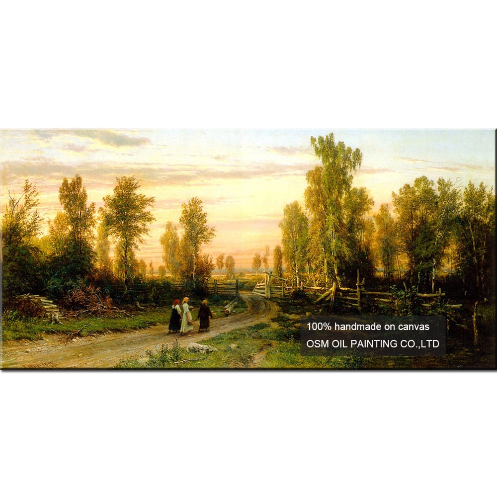 Handmade High Quality Russian Landscape Oil Painting Wall Decoration Imitation Paintings Ivan I. Shishkin Art Works Painting
