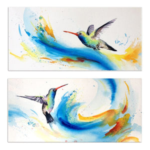 Skills Artist Hand-painted High Quality Modern Bird Canvas Painting For Wall Decorative Hand-painted Hummingbird Oil Painting