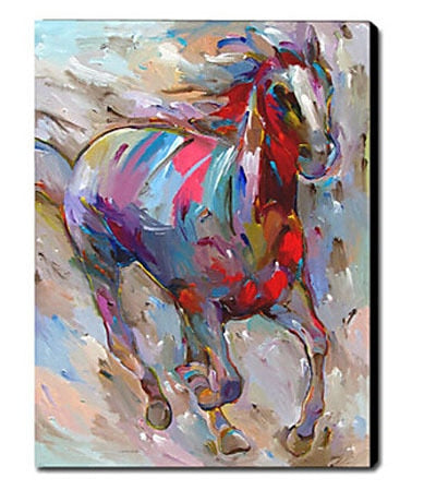 3pcs Hand Painted Canvas Painting-Horse-Animal Oil Painting Wall Art-Modern Canvas Art Wall Decor