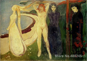 Art oil Painting The Woman (Sphinx) by Edvard Munch High quality Handmade