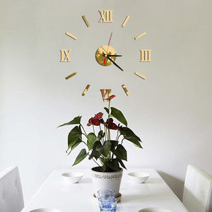 Wall Clock Pattern Luxury Large DIY 3D Decorative Wall Sticker - SallyHomey Life's Beautiful