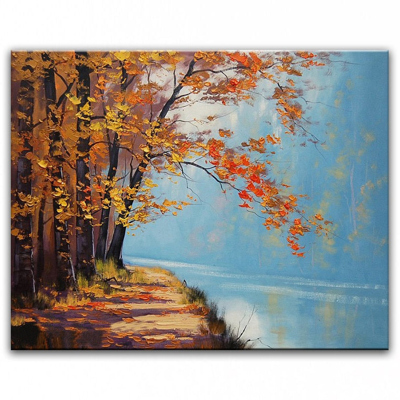Hand painted oil painting Home decoration painting high quality landscape knife painting WX15042217