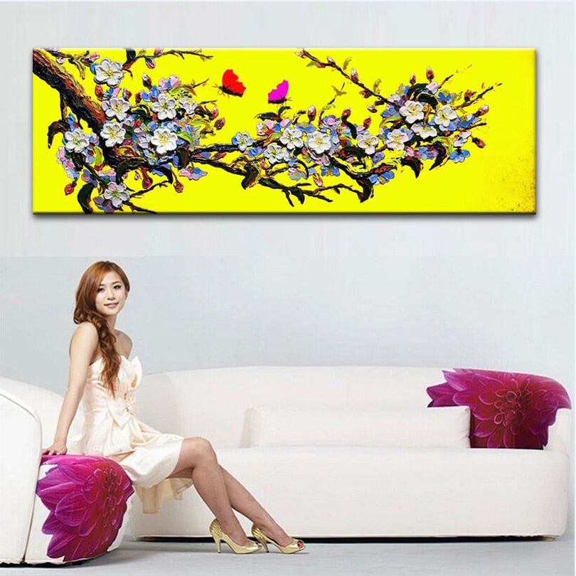 hand painted Oil Painting Home Decoration Painting pictures flower painting  on Canvas DM1711010