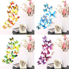 Load image into Gallery viewer, 12Pcs Butterflies Wall Sticker Decals Stickers on the wall New Year Home Decorations 3D Butterfly PVC Wallpaper for living room - SallyHomey Life&#39;s Beautiful