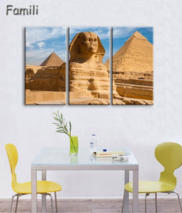 3 pcs/set Art Egypt Pyramids Camel Print Canvas Oil Painting Unframed Wall Pictures for Living Room Top Wall Decor Animal Poster