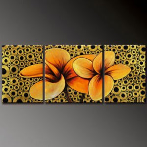 3 pcs Hand Painted Canvas Painting - Phenomenal Flowers-Modern Canvas Art Wall Decor-Floral  Wall Pictures for Living Rooms