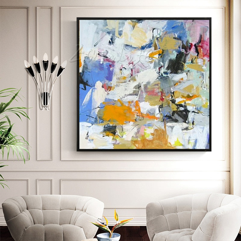 Abstract oil painting on canvas Quadro cuadros abstractos modernos painting for living room wall decor colorful flowers wall art
