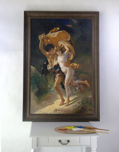 Framed oil painting handmade on canvas reproduction of The Storm by Pierre Auguste Cot 78x114 cm