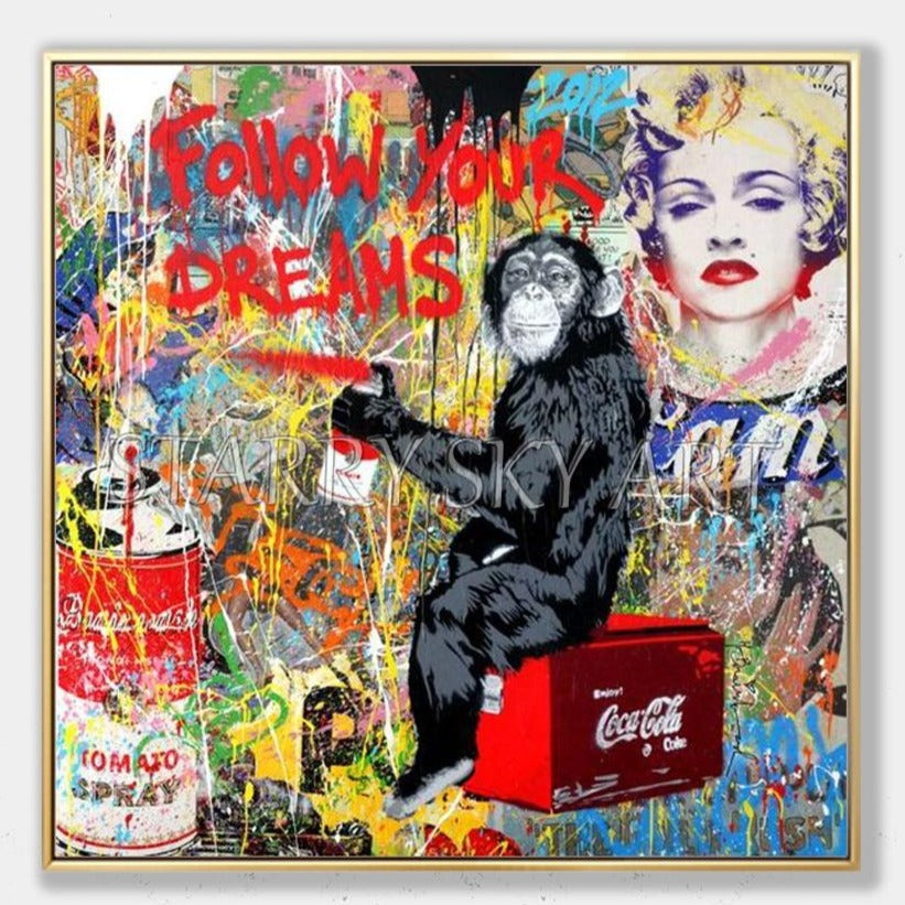 Artist Hand-painted High Quality Street Style Pop Art Oil Painting on Canvas Beautiful Fine Art Spray Painting Oil Painting