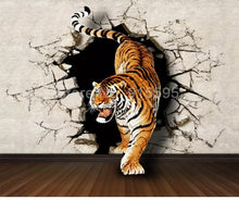 Load image into Gallery viewer, Custom Photo Wallpaper Modern 3D Stereoscopic Tiger Breaking Wall Large Wall Painting Living Room Sofa Background Mural Picture - SallyHomey Life&#39;s Beautiful