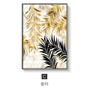Golden leaf canvas printing posters - SallyHomey Life's Beautiful