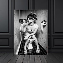 Load image into Gallery viewer, Fashion Toilet Sexy Woman Canvas Prints - SallyHomey Life&#39;s Beautiful