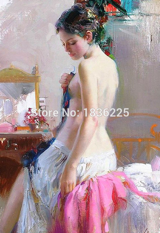 handmade high quality sex beautiful girls oil paintings nude woman's back Snow-white skin canvas oil painting pictures of naked