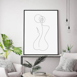 🔥 Abstract - Minimalist Nude Woman Body From Back Art Painting Home Decoration - SallyHomey Life's Beautiful