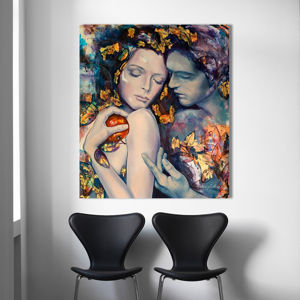 Wall Art 100%handmade Oil Painting Figure Picture Couple Lovers Home Decor Wall Pictures For Living Room Canvas Art No Frame