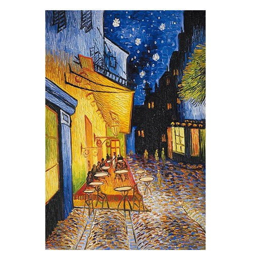 Famous Van Gogh Cafe Terrace At Night Oil Painting Reproductions on Canvas Posters - SallyHomey Life's Beautiful