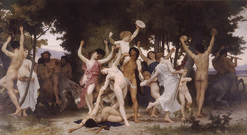 Handmade Oil painting reproduction The Youth of Bacchus by William Bouguereau