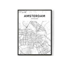 Load image into Gallery viewer, Black White World City Map Paris London New York Poster Nordic Style Living Room Wall Art Picture Home Decor Canvas Painting 1PC - SallyHomey Life&#39;s Beautiful