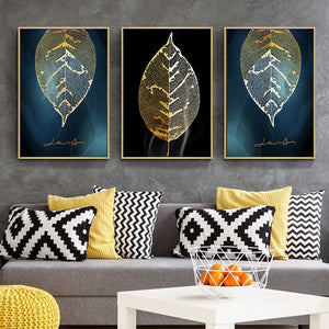 Sallyhomey  ART 3D Decorative Canvas Painting Wall Picture Gold Leaf Painting Posters And Canvas Printing For Living Room Bedroom - SallyHomey Life's Beautiful