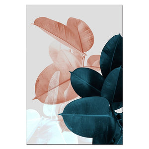 Wall Pictures for Living Room Leaf Cuadros Picture Nordic Poster Floral Wall Art Canvas Painting Botanical Posters and Prints - SallyHomey Life's Beautiful
