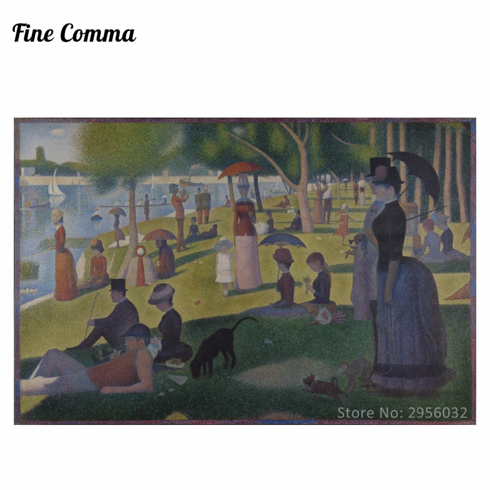 A Sunday Afternoon on the Island of La Grande Jatte Georges Seurat Hand painted Oil Painting Reproduction Replica Canvas