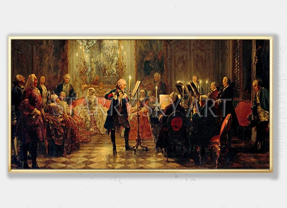 Professional Artist Hand-painted High Quality 20 Century Wall Art Luxury Art Musical Concert Oil Painting for Wall Decoration
